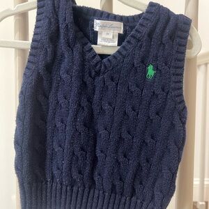 Baby Ralph Lauren bay Navy Cable Knit Vest